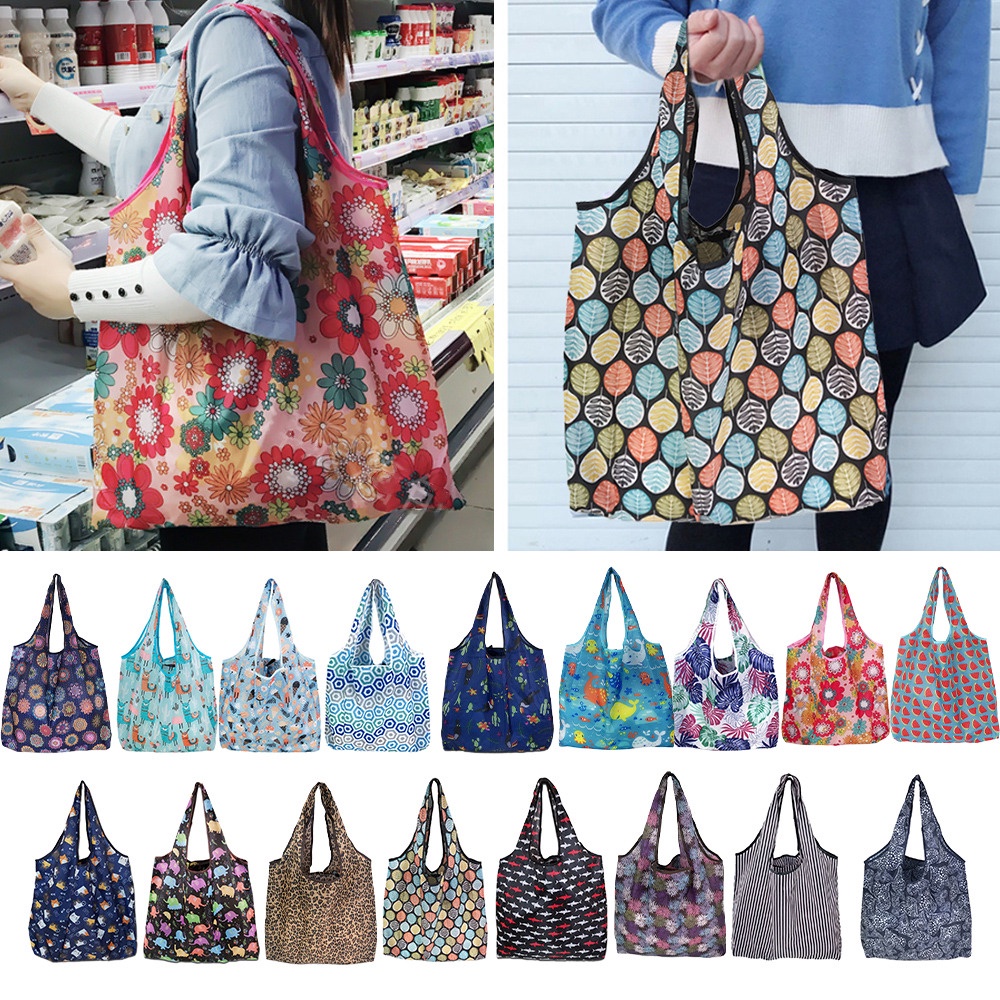 Folding Shopping Bag Eco Bag Simple Save Earth Travel Tote Pouch Reusable Recycle Bag Foldable Grocery Bag