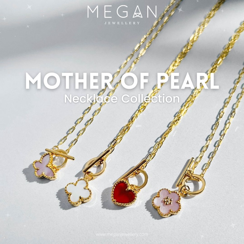 Megan Jewellery Mother Of Pearl Necklace Collection Emas 916