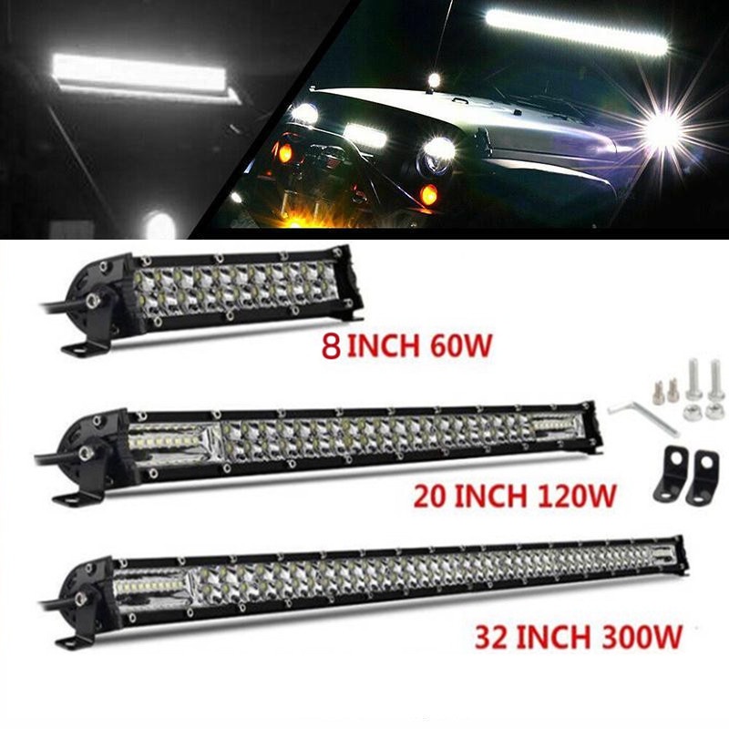 8/20/32 Inch Double Row Combo Beam Adjustable Car LED Work Light Bar