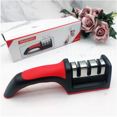 【ready stock】3 Stage Pro 304 Stainless Steel Knife Sharpener Ceramic Stone Cutting Polish Alat Pengasah Pisau