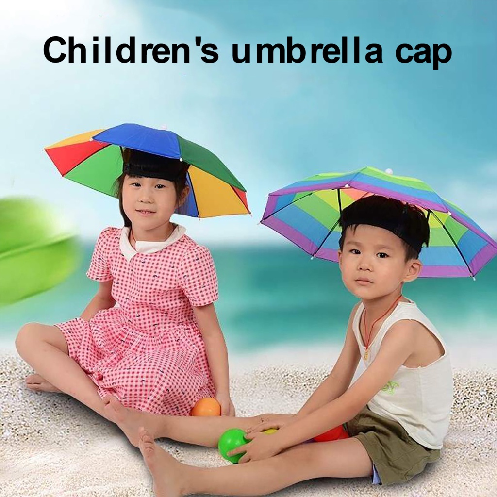 Sun Shade Rain Umbrella Outdoor Pesca Hat Foldable Camping Hats Accessory Beach Head For Kids Children Waterproof Fishing Cap