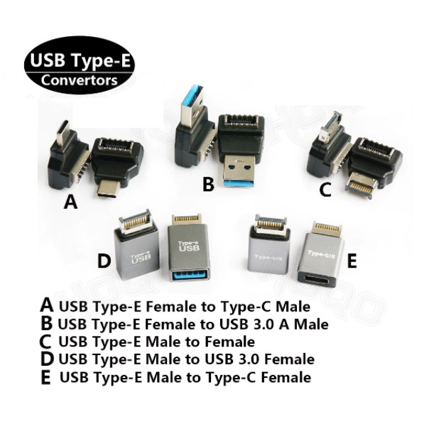 Various Type E to USB C USB3.1 Front Panel Header Type C Adapter ...