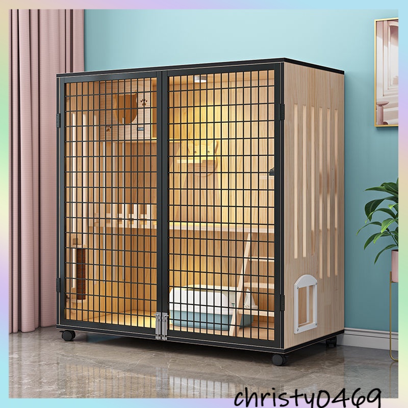 Cat Villa Solid Wood Cat Cage Household Cat Cage Double Layer Cat House