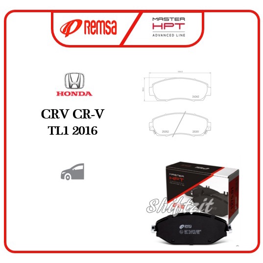 Remsa Front Brake Pad - Honda CRV CR-V TL1 2016