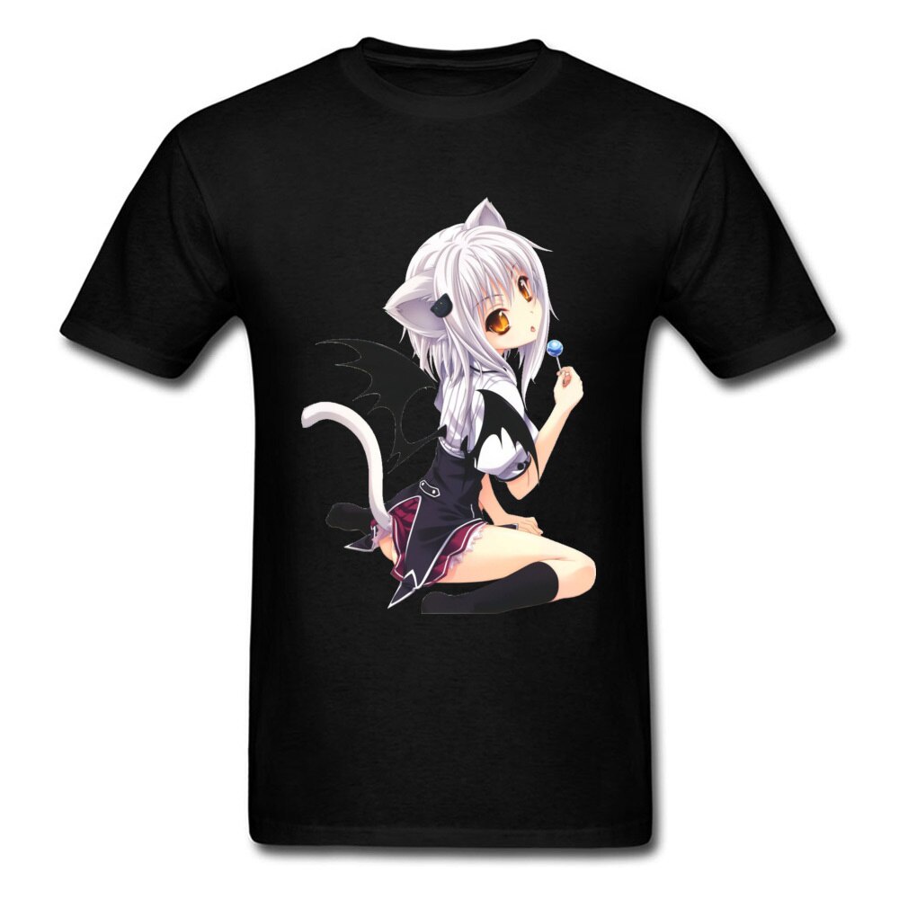 Lyzh Akeno Neko Waifu Cat Manga T Shirt Sweet Hug Japanese Anime Keyco