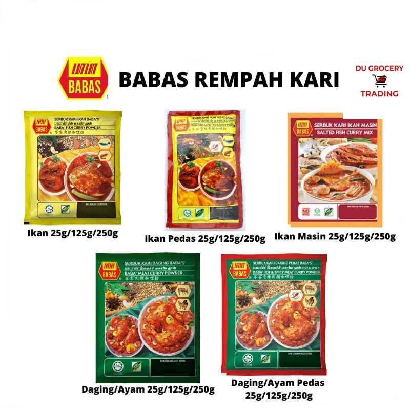 Serbuk Rempah Kari Babas Ayam Daging Ikan Kering / CURRY POWDER Babas