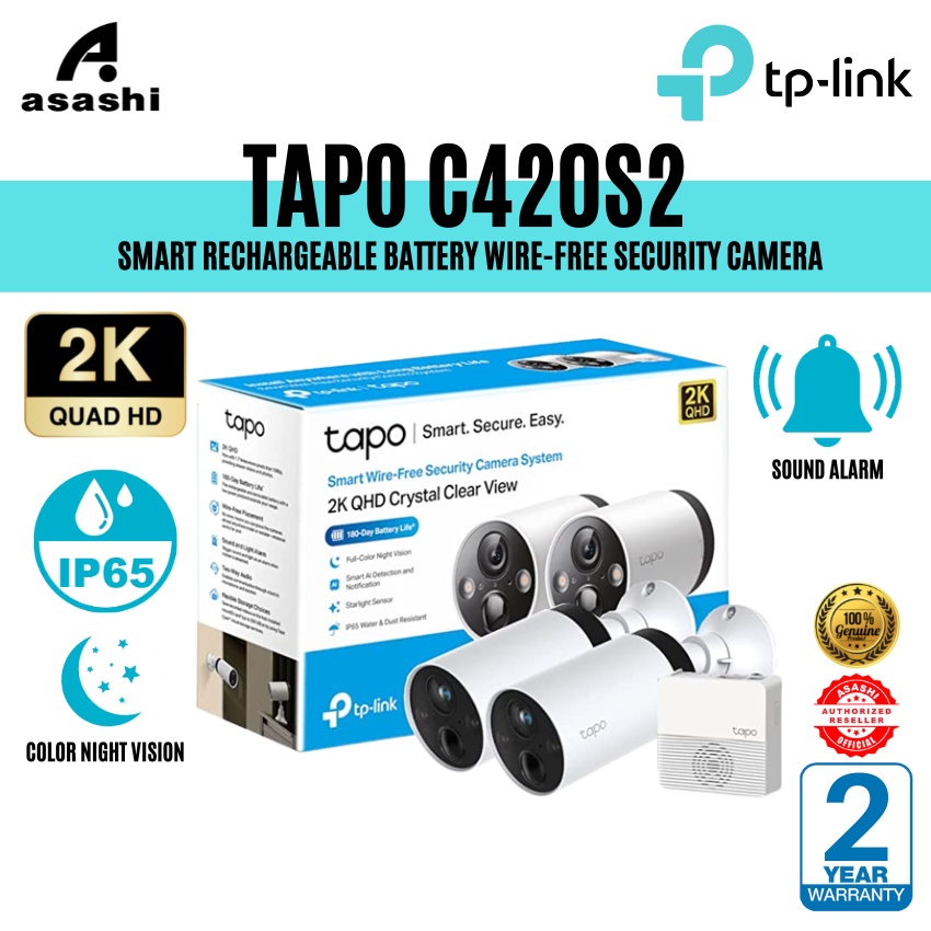 TpLink Tapo C420S2 Smart Rechargeable Battery WireFree Security