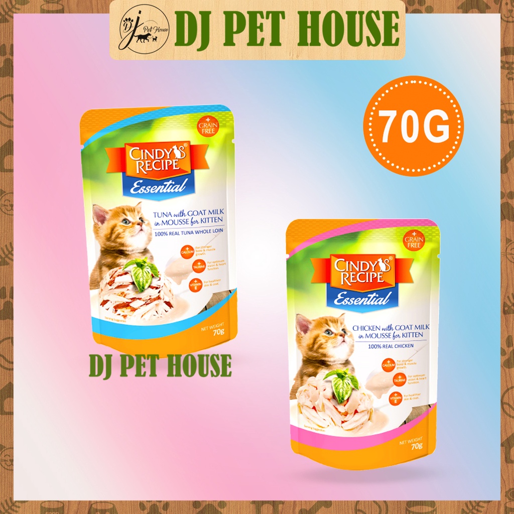 Cindy's Recipe Essential Cat Wet Pouch 70g (Kitten) 2 Flavor To Choose