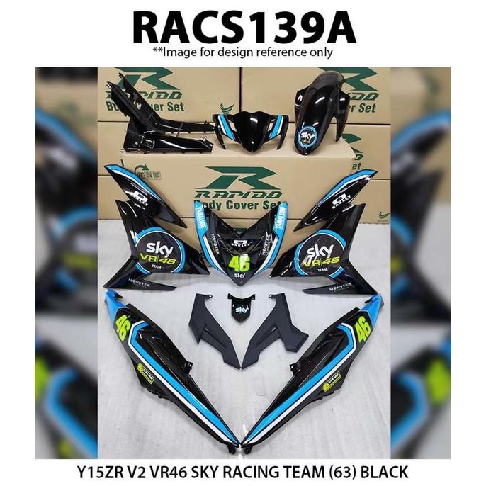 VR46 Cover Set Yamaha Y15 Y15ZR V1 V2 Rapido Exciter150 CoverSet PNP ...