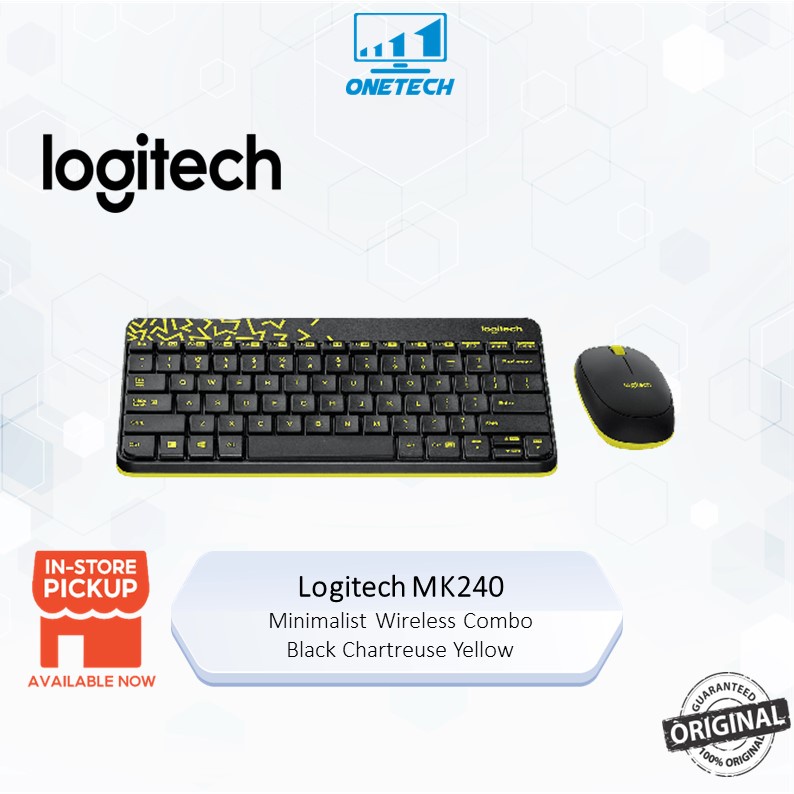 Logitech MK240 Nano Wireless Keyboard + Mouse Combo (Black/White