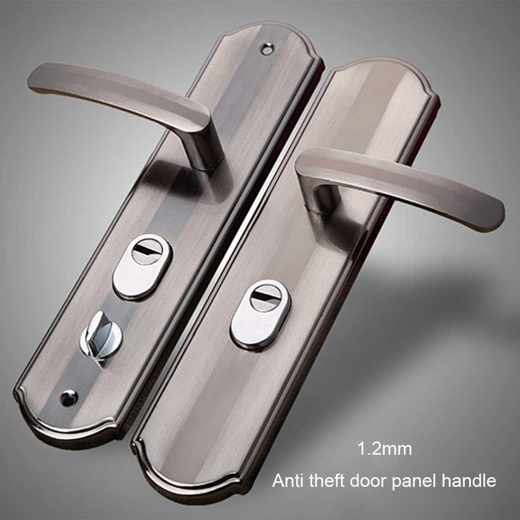 【COCO】1 Pair Security Door Handle Entry Lever Stainless Steel Household Exterior Interior Replacement Lock Hardware Conference Room