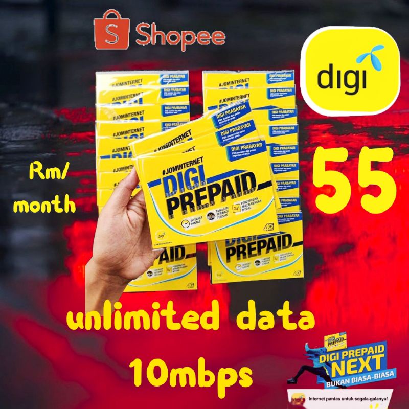 Digi Prepaid 10Mbps Unlimited Data Call Plan Next 40 55 Sim Card ...