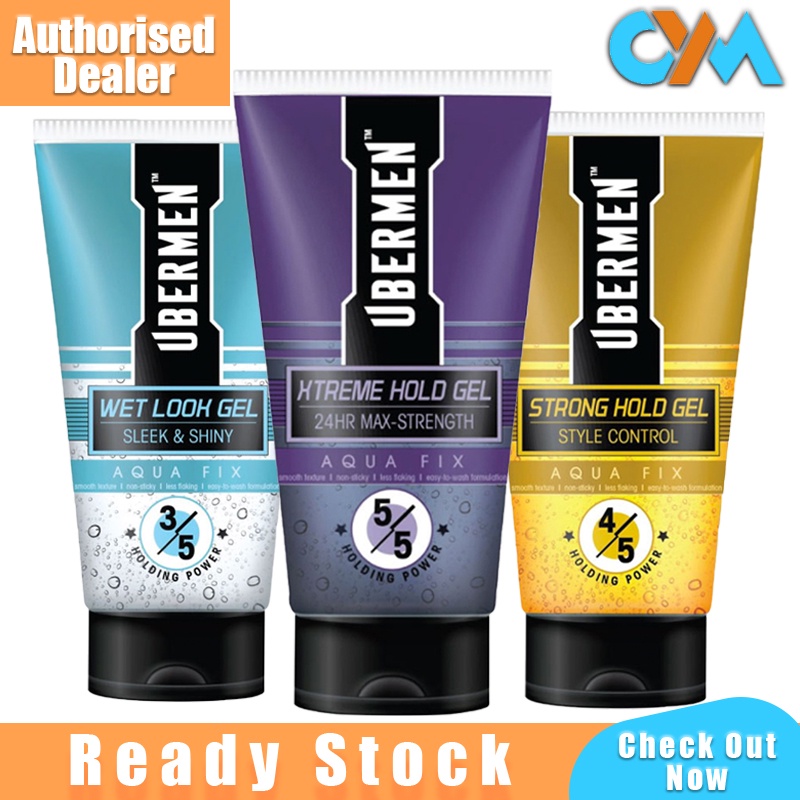 Uber Men Aqua Fix Hair Gel Strong Xtreme Hold gel Wet Look Gel 150ml