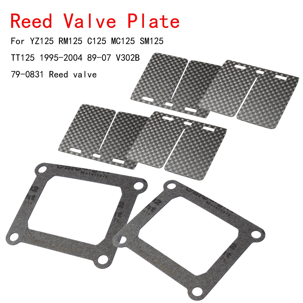 VFORCE 3 Replacement Reed Valve Plate and Gasket 4PCS/2PCS Carbon Fiber Petals For YZ125 RM125 C125 MC125 SM125 TT125 1995-2004 89-07 V302B 79-0831 Reed valve   Moto T