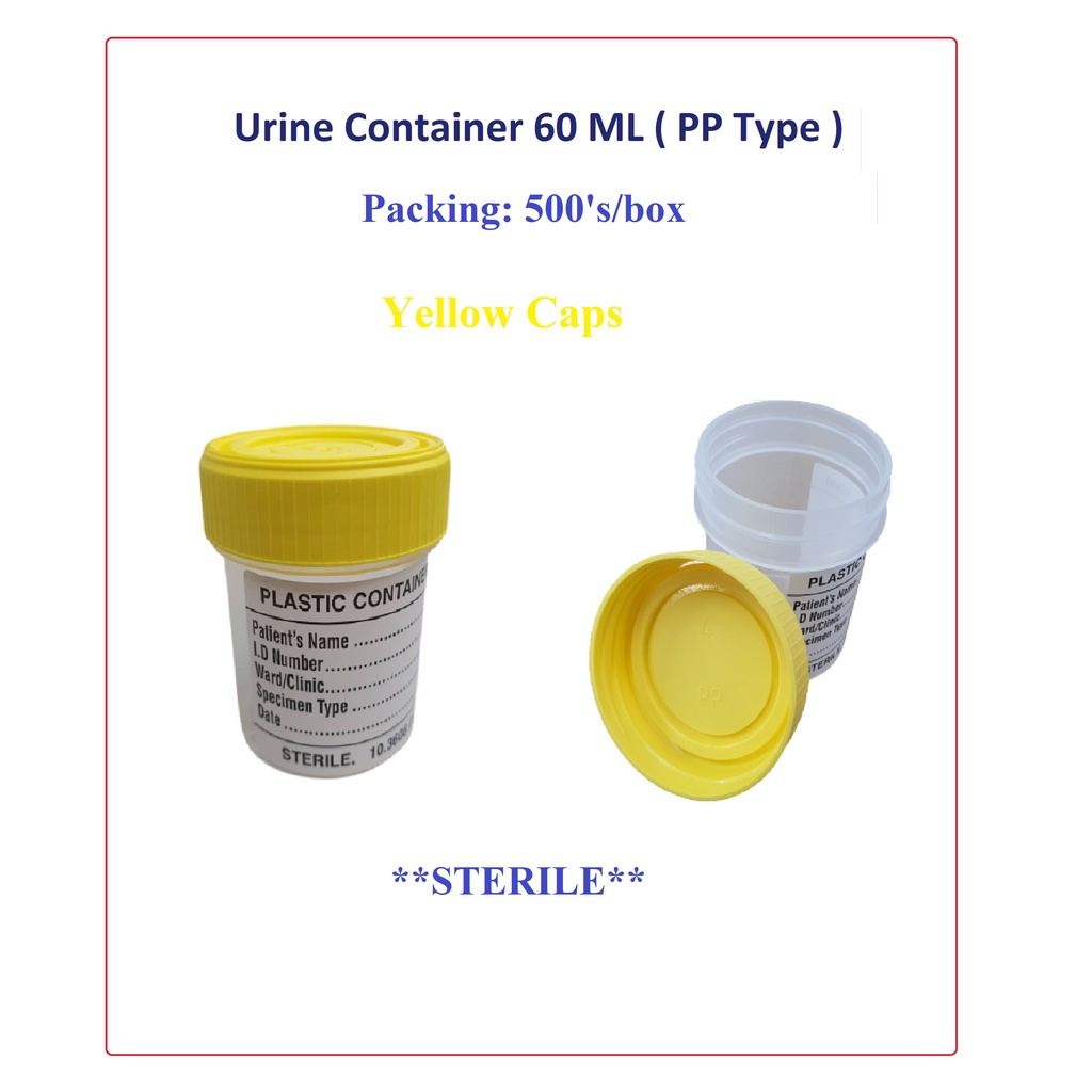 Urine Container 60ml (PP Type) , Packing 500pcs/box Shopee Malaysia
