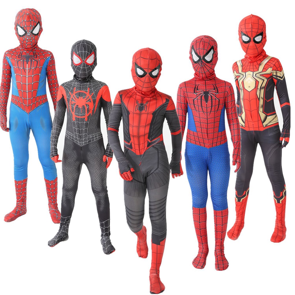 Children's Spiderman Bodysuit Halloween Clothing Children's and Adult Set Raya