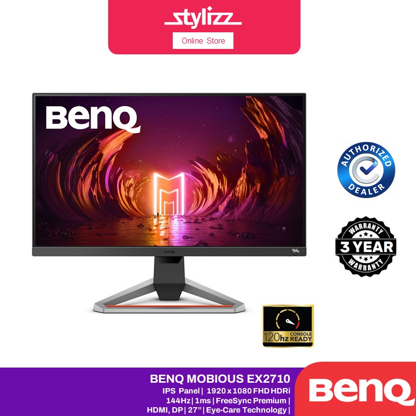 BenQ MOBIUZ 1ms IPS 144Hz Gaming Monitor | EX2710 - IPS 27 FHD IPS HDRi 144hz 1ms FreeSync Premium C