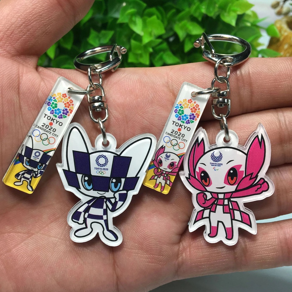 Tokyo Olympics Keychain Souvenir Miraitowa Someity Keyring Acrylic Pendant