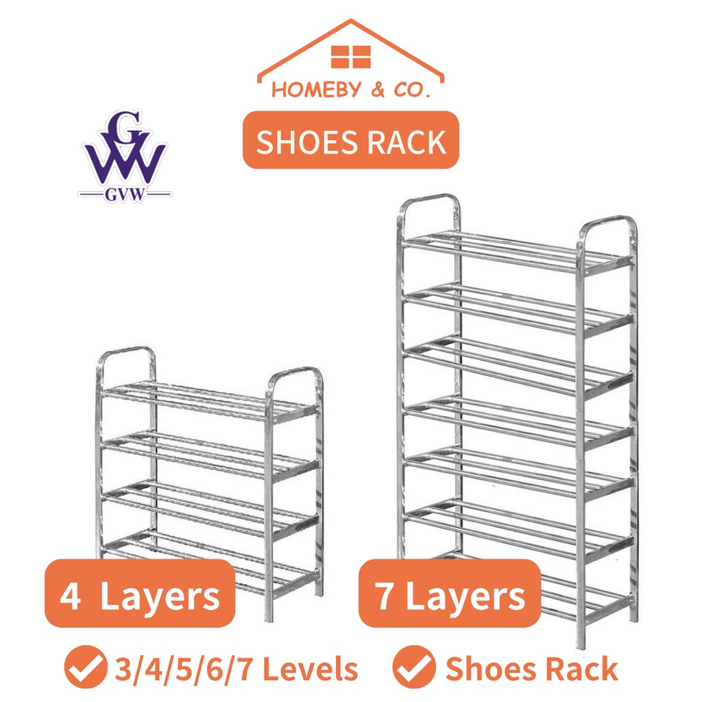 HOMEBY Stainless Steel Shoes Rack / Flower Rack / Indoor Outdoor Rack