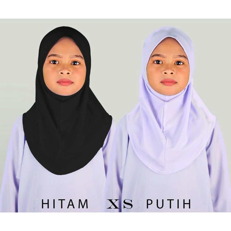 Tudung Sekolah Hitam Dan Putih Nila