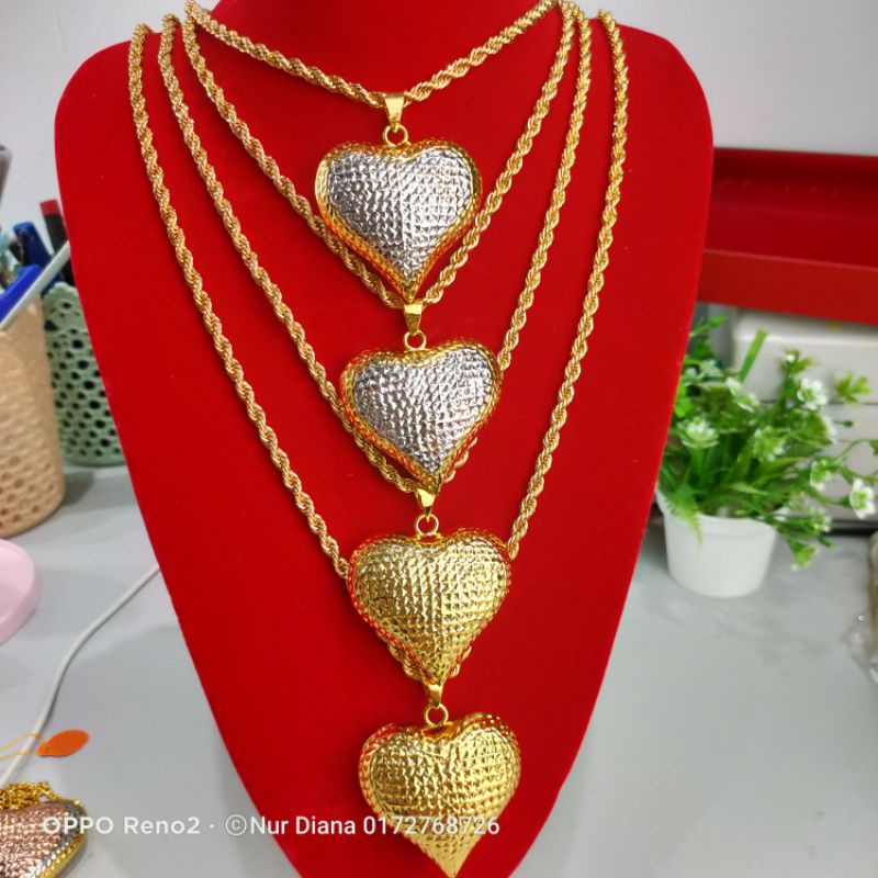 Rantai loket love emas Indonesia | Shopee Malaysia