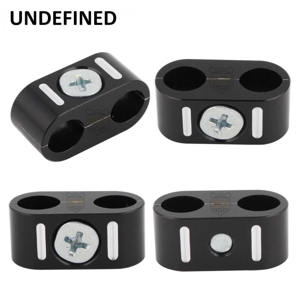 4pc Motorcycle Brake Cable Wire Line Clamps Throttle Cable Clips For