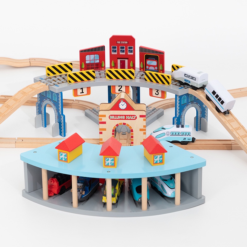 Children's Toys Train Station Garage Gas Wooden Thomas Bulk Track Accessories Parking Series Scene Educational Boy Gifts