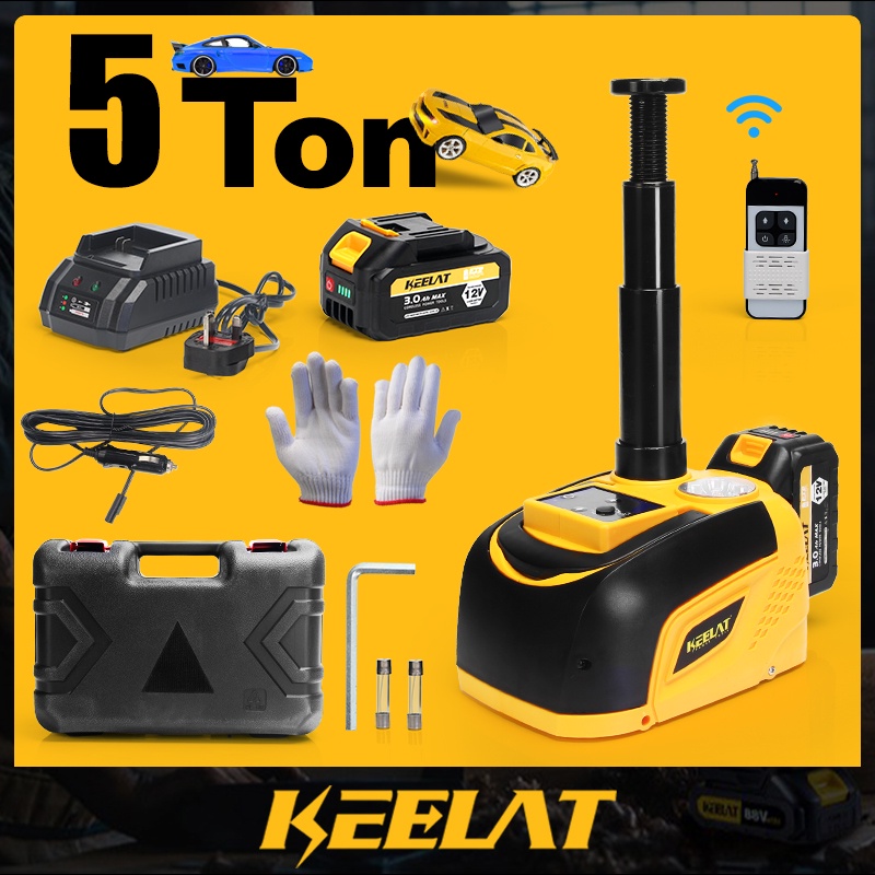 Keelat 12v 5ton Cordless Electric Car Jack Hydraulic Jack Portable Tire