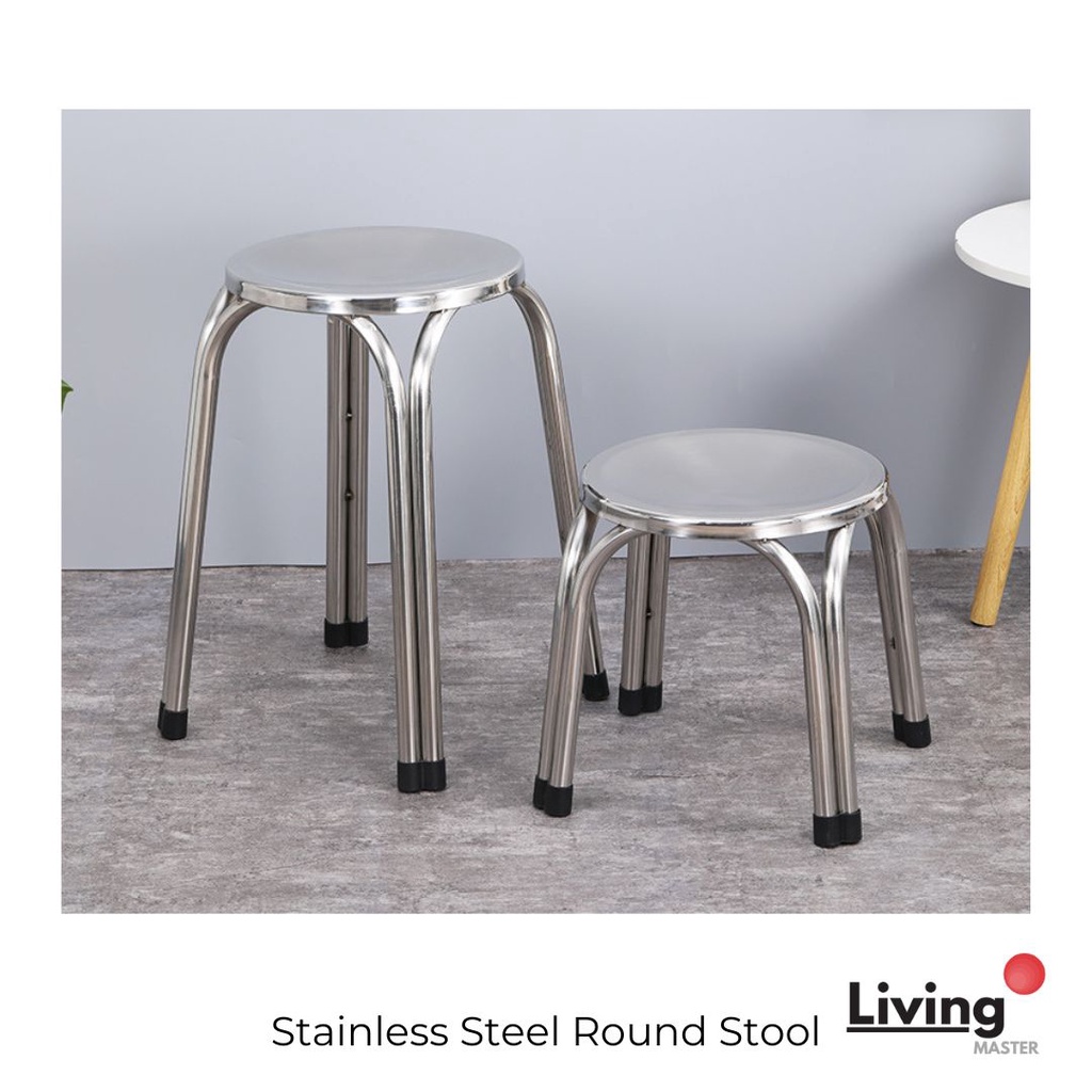 Stainless Steel Round Stool Indoor Outdoor Garden Chair Stainless Steel Chair Household Round