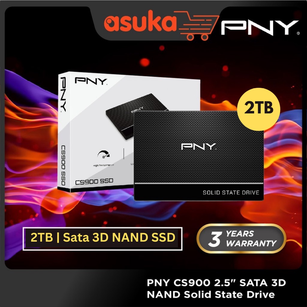PNY CS900 2TB 2.5" Sata 3D NAND SSD (Up to 550MB/s Read Speed) Shopee