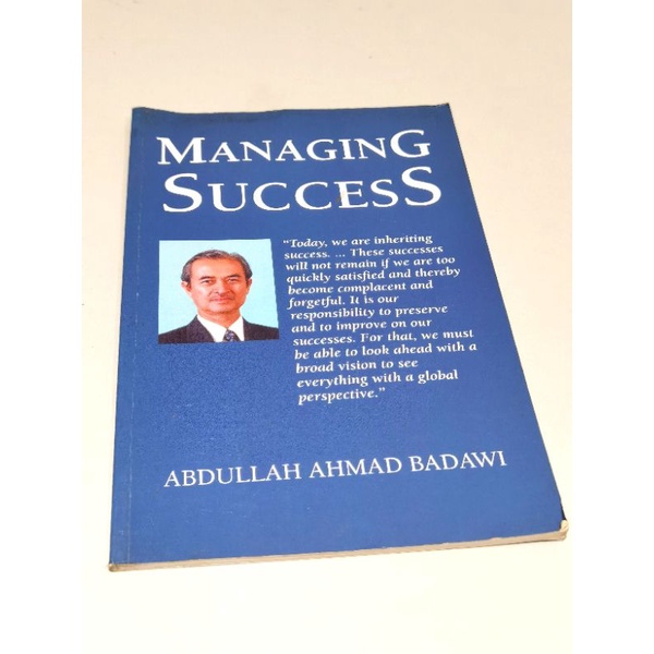 Managing Success Book By Abdullah Ahmad Badawi Ex Prime Minister Malaysia