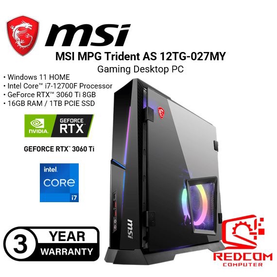 MSI MPG Trident AS 12TG-027MY Gaming Desktop PC | Shopee Malaysia