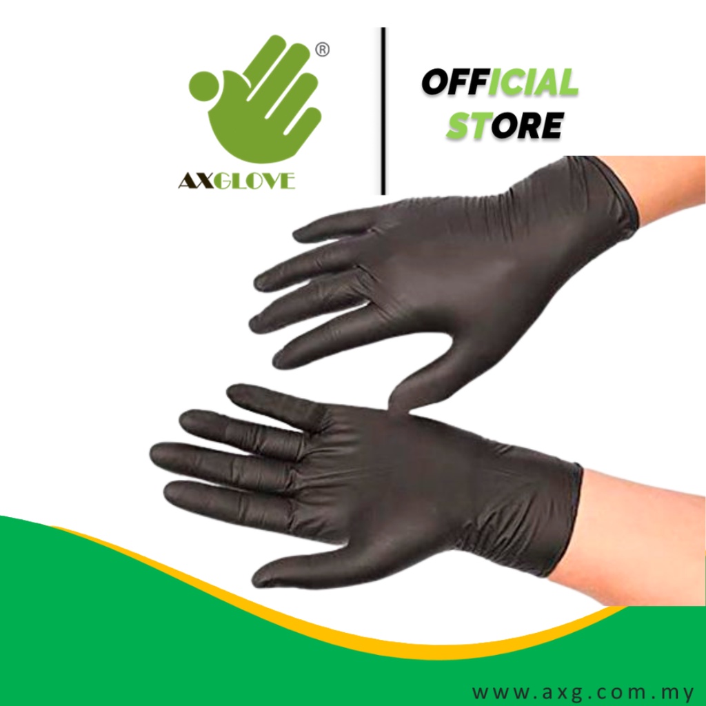 VINYL BLACK EXAMINATION GLOVES, AXGLOVE, 100pcs/Box Shopee Malaysia
