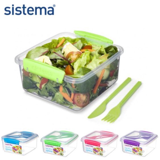 Sistema To Go Lunch Plus with Cutlery 1.2L Lunch Box Salad Container