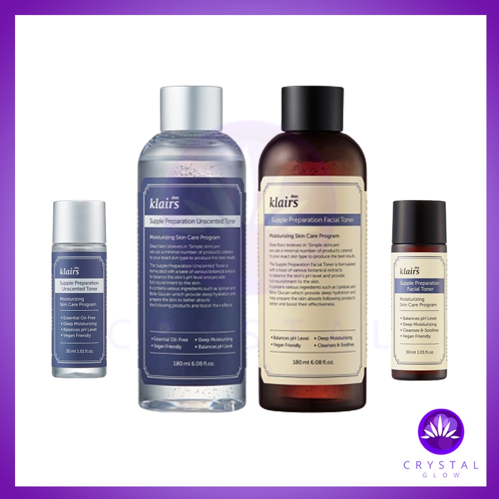 KLAIRS Supple Preparation Unscented / Scented Toner 30ml / 180ml [CRYSTAL]