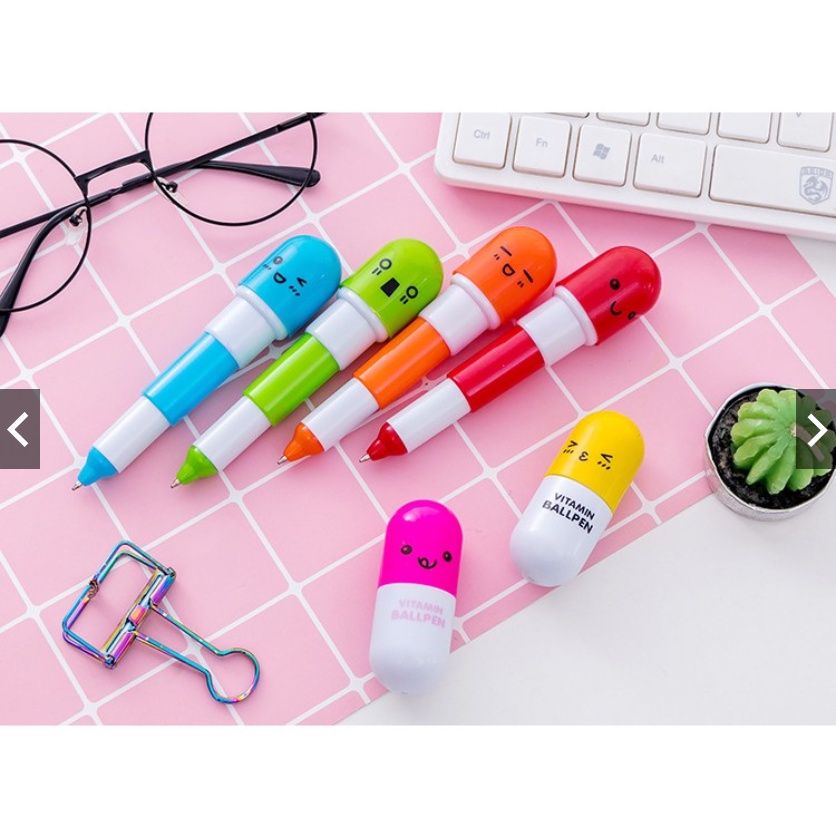 Capsule Vitamin Ball Pen Mini Ballpoint Pen Stationery School Supplies ...