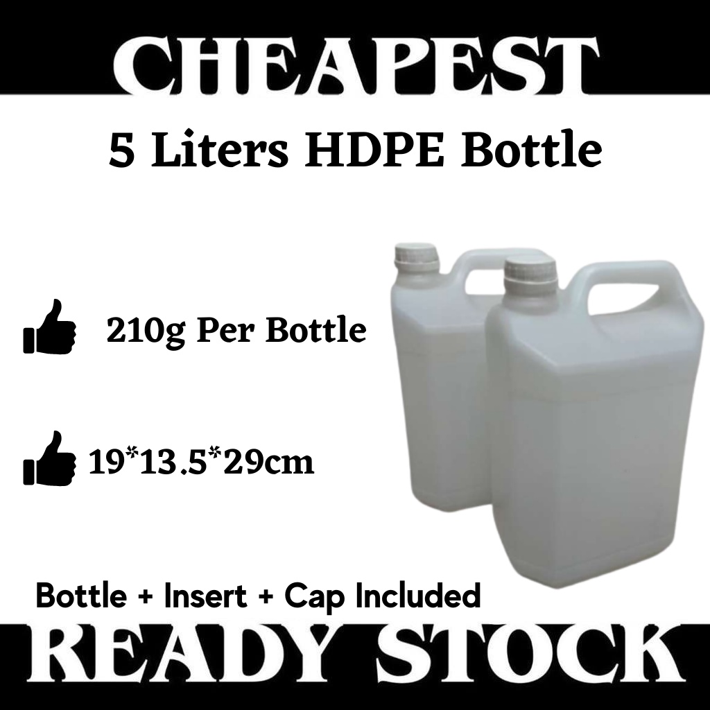 [New] Bottle/Tong 5 Liter HDPE Nature Jerry Can Plastic Full Set