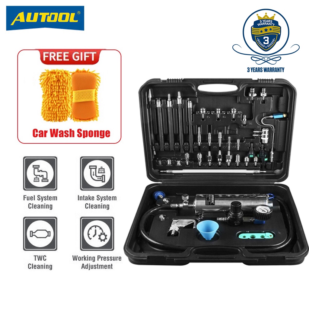 AUTOOL Car Fuel Injector Cleaning Machine Universal Automotive Gasoline Auto Non Dismantle Fuel