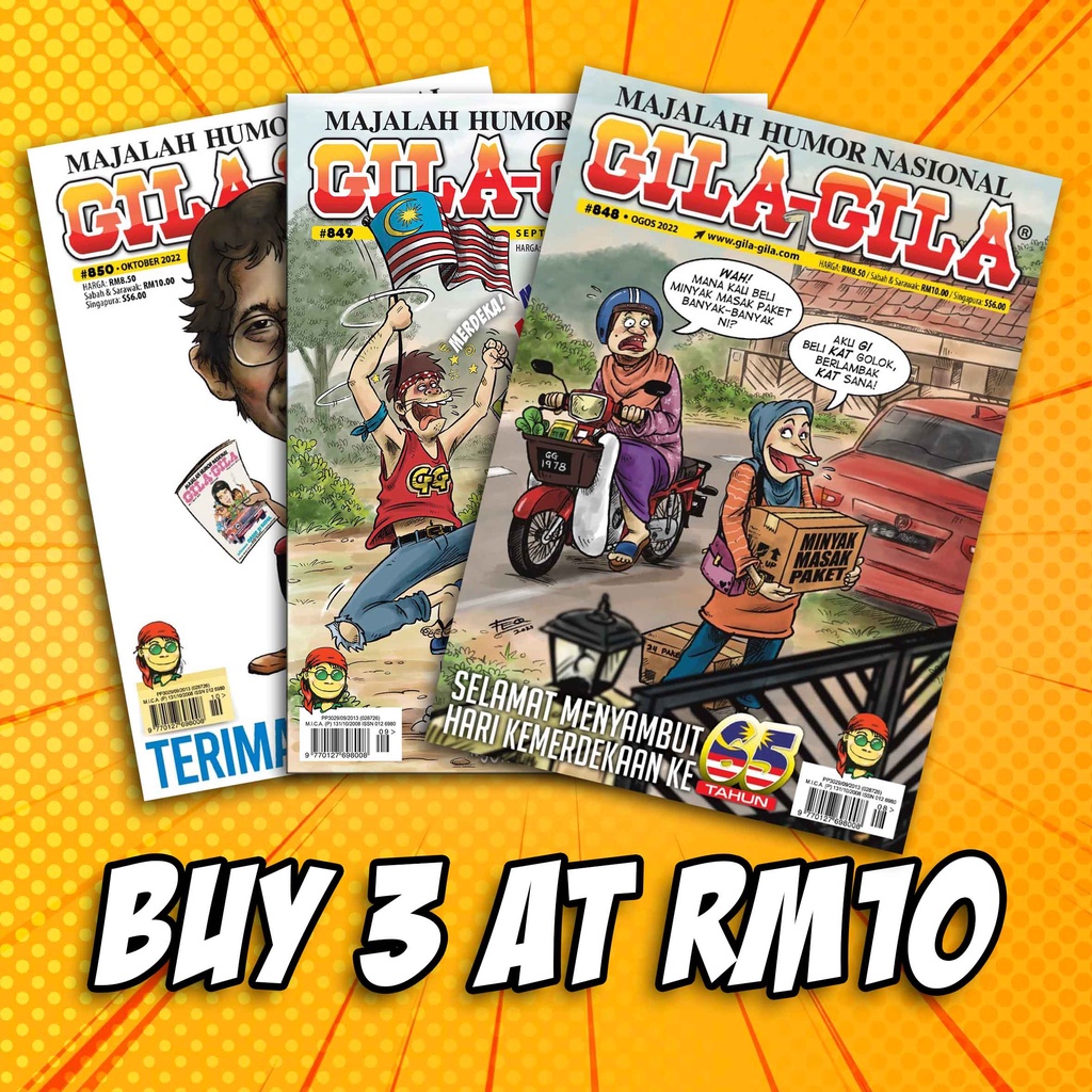 [Buy 3 at RM10] Majalah Gila Gila Isu Terdahulu Lelong Penghabisan Stok