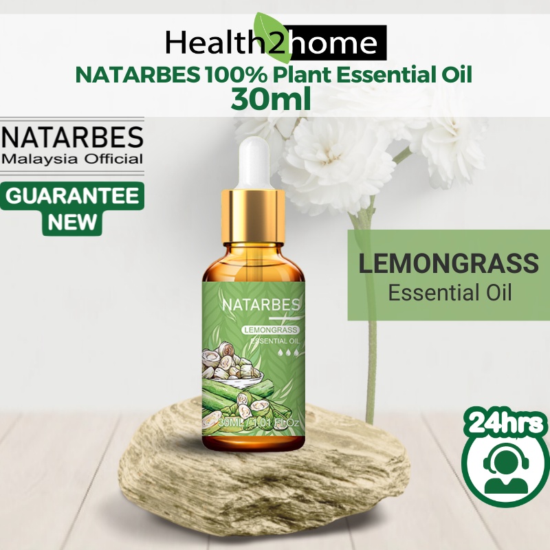 NATARBES 30ml Lemongrass Pure Essential Oil 100% Therapeutic Grade Plant Extract for Air Diffuser Candle Aromatherapy