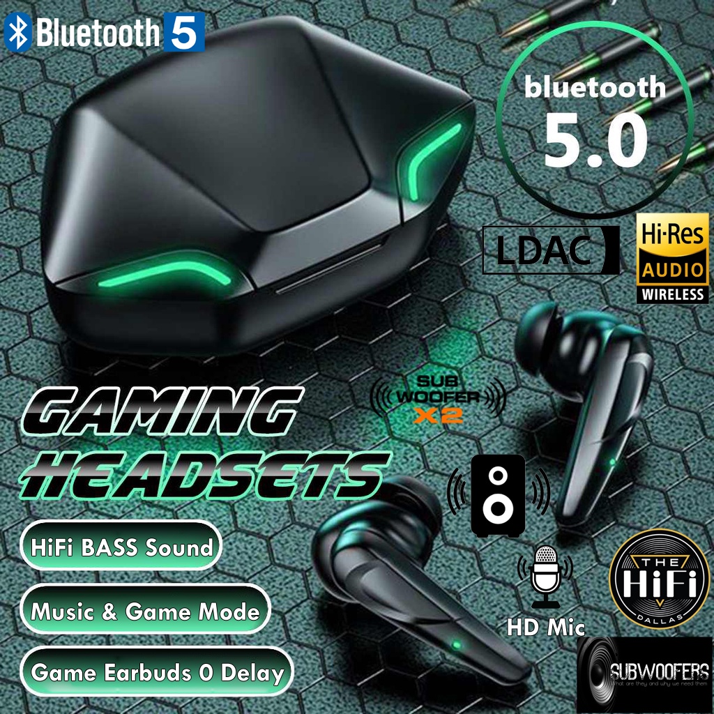 G11 TWS Wireless Earbuds Bluetooth Earphone Gamer Headset 9D HiFi Bass Headphone with Mic Fon Telinga Bluetooth遊戲耳機 蓝牙耳机