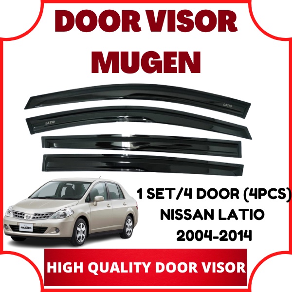NISSAN LATIO SEDAN 20042014 HIGH QUALITY MUGEN DOOR VISOR AIR PRESS