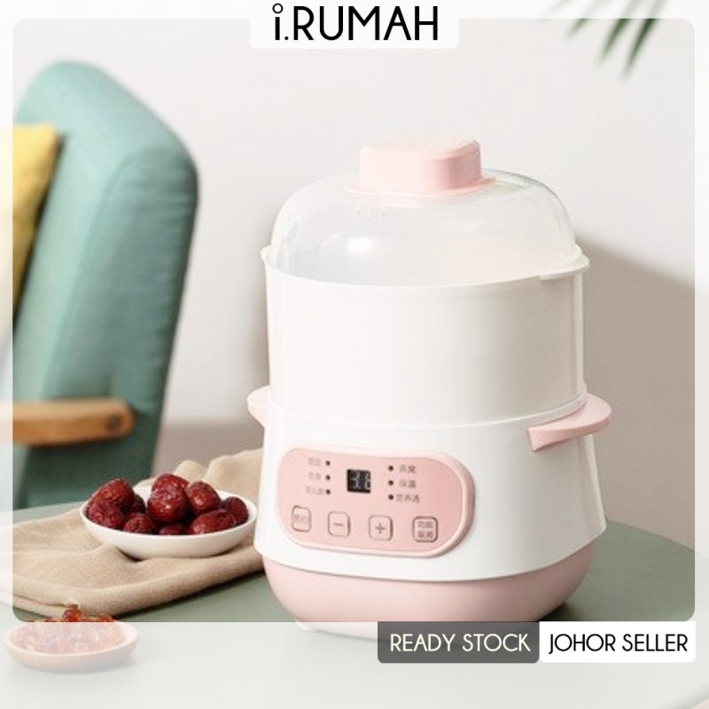 【i.Rumah】Electric Stew Pot Steamer Ceramic Pot Bird's Nest Soup Maternity Supplement Baby Food Complementary Warmer