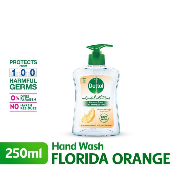 Dettol Hand wash 250ml Florida Orange Antibacterial harmful germs sabun