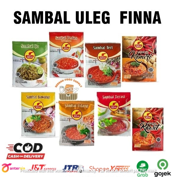 (BERKAH) Finna Brocade Brocade Brocade 21gr Sambal Brocade Paste Sambal Ijo Pecan Cayenne Pepper Anchovy Shrimp Onion Rendang Spicy Brocade sachet All Flavor Variants