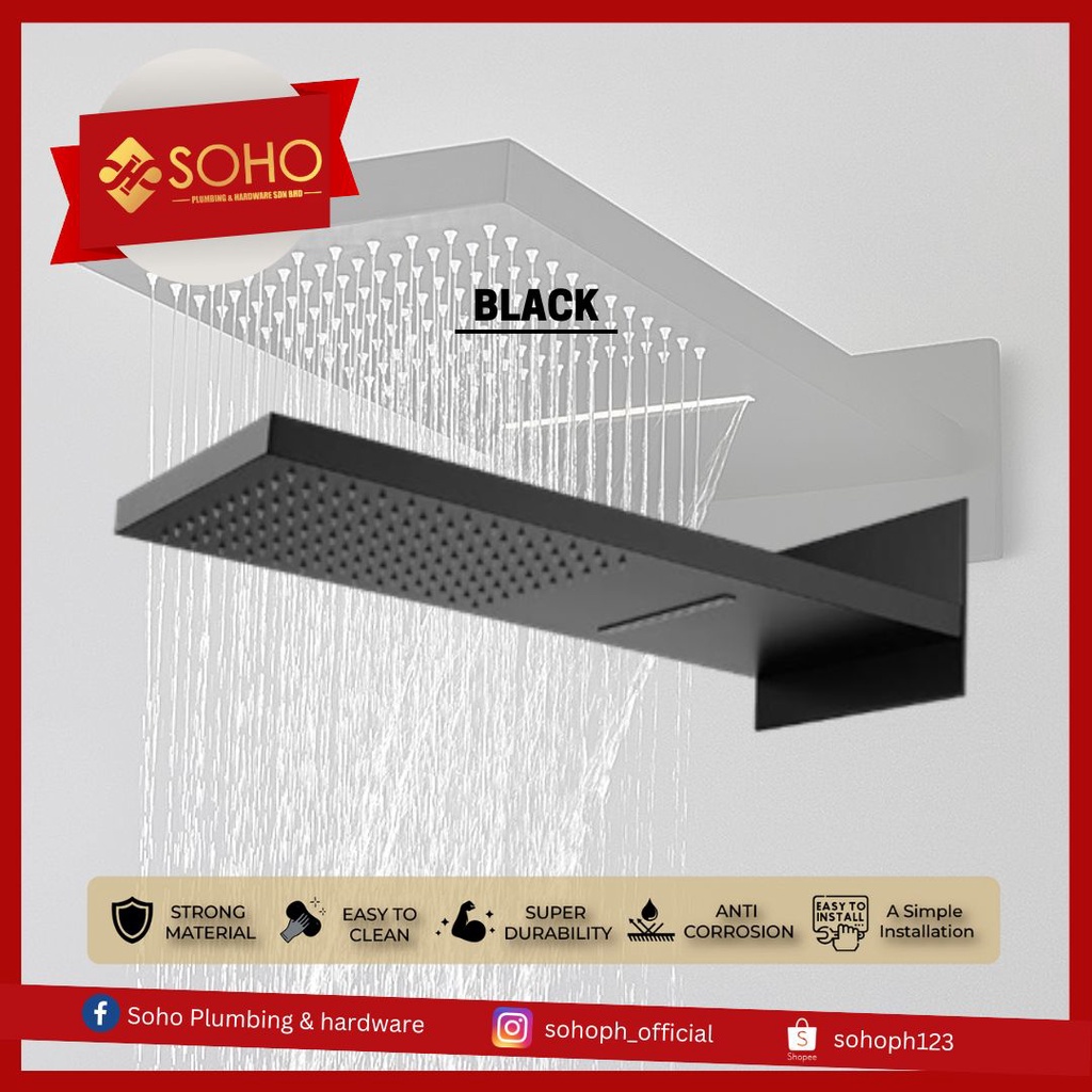 COTTA Imogen Wall Mounted Waterfall Shower Head Set Bathroom Shower Set