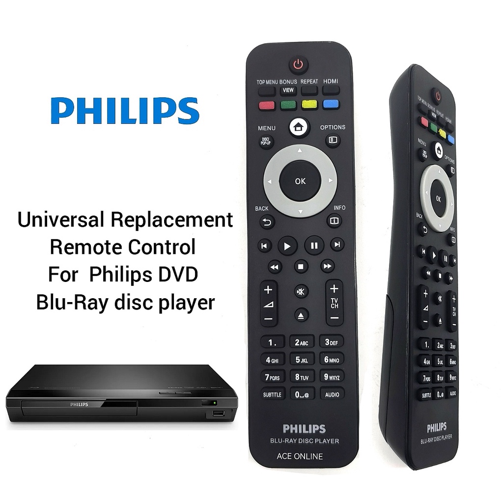 Universal Replacement Remote Control For Philips DVD BluRay disc