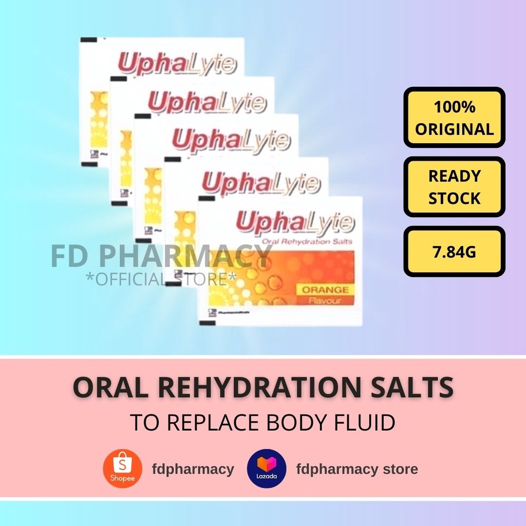[READY STOCK] 5 SACHETS UPHALYTE ORAL REHYDRATION SALTS 7.84G (ORANGE