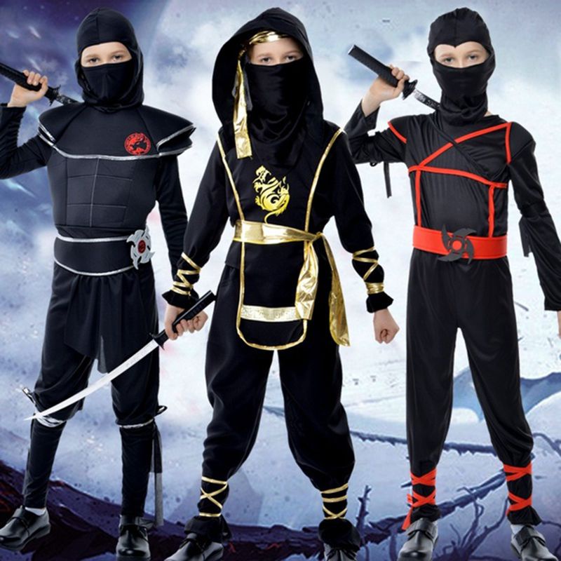【In Stock】Anime Naruto baju baby boy Ninja Cosplay Costume Boys Kids Anime Assassin Japanese Samurai Halloween Clothing Fancy Dress Warrior Fancy Dress Costume