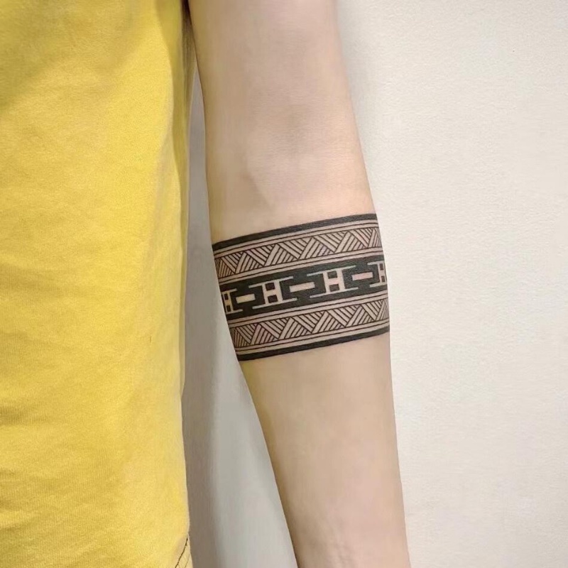 15 Days Waterproof Tattoo Sticker Arm Ring Half Arm Temporary Tattoo